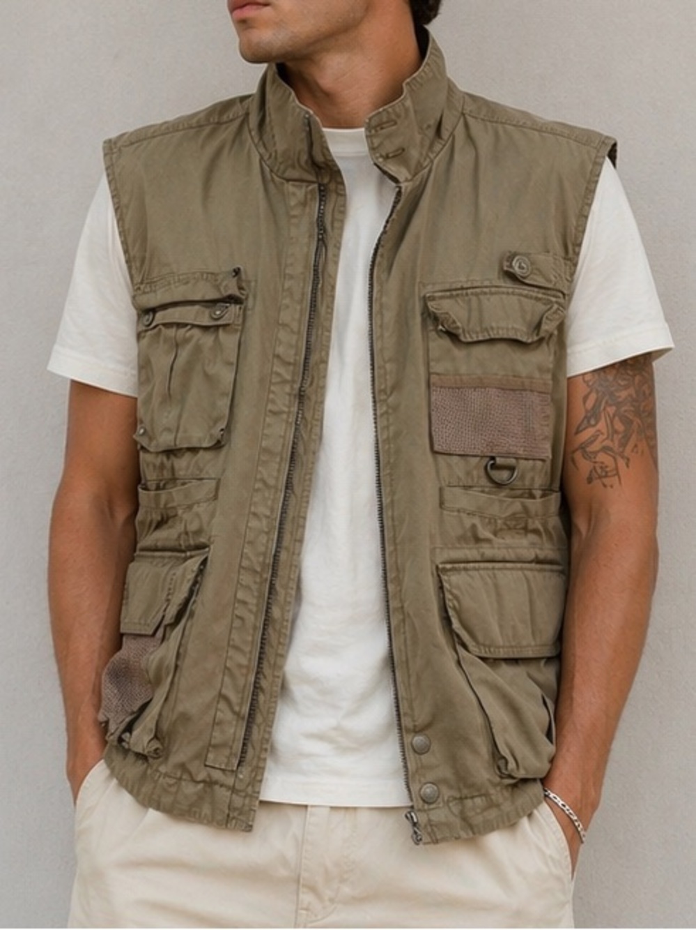 Ruff Hewn XL Khaki Multi-pocket Utility Fishing/Hunting Vest